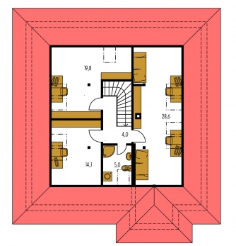 Imagen duplicada | Plano de planta de la segunda planta - BUNGALOW 37